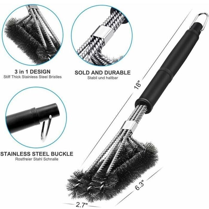 VDISRR Brosse Barbecue, 3 en 1 Brosse Nettoyage Barbecue ave