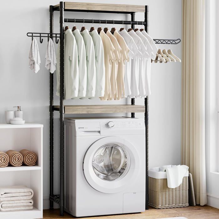 Accessoire Pliable Pour étendoir à Linge - Support Mural Sans Perçage - Gain De Place - Pour Intérieur Et Voyage