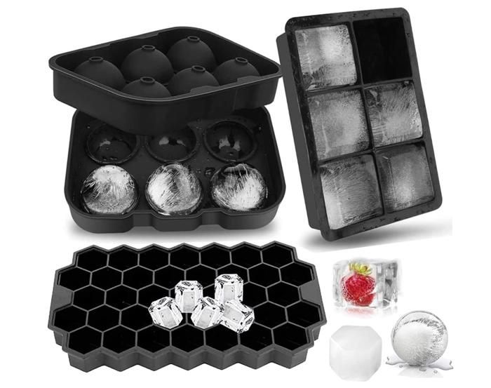 2 Moules à Glaçons En Silicone Forme Boule/baseball - 6 Cavités Chacun - Sans BPA - Pour Cocktails, Whisky, Boissons