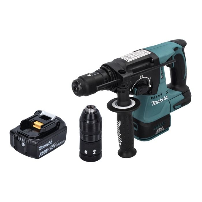 Makita DHR 243 M1 Marteau perforateur sans fil 18 V SDS plus Brushless + 1x batterie 4 0 Ah sans chargeur - vue 4