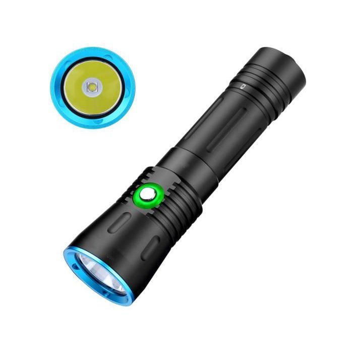 Lampe de poche LED de plonge 1500 lumens tanche IPX8 150 mtres rechargeable noir LAMPE ELECTRIQUE