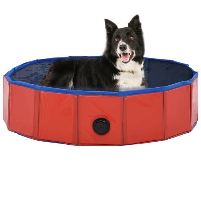 Meilleurs prix pour （30009）Piscine pliable pour chien/animaux de compagnie -s - Baignoire animaux de compagnie Rouge 80x20 cm PVC
