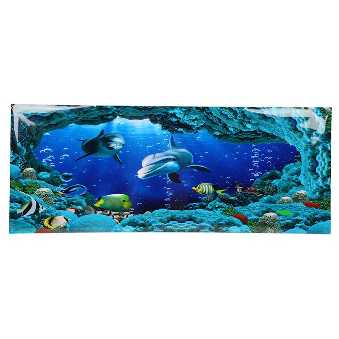 Meilleurs prix pour Affiche de fond décorative peintures du monde marin autocollant en PVC paysage pour aquarium
