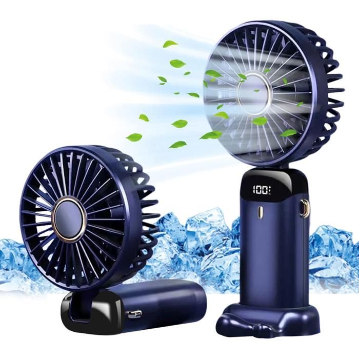 Mini Ventilateur Portatif - YZMRBDQC - 5 Vitesses - Batterie 5000 mAh - Design Amovible - Léger 190g - Yzmrbdqc