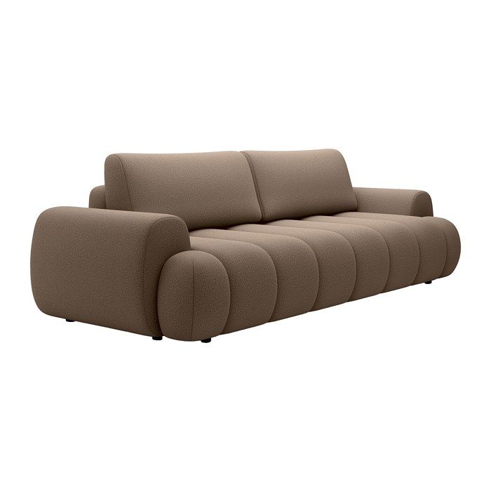 Canapé 4 places convertible en tissu taupe FRIDORA
