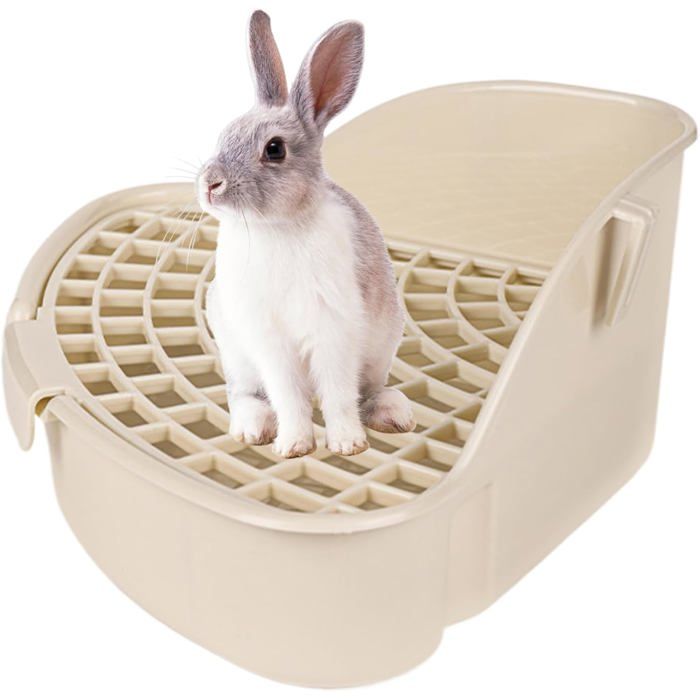 Comparer les prix de Bac à litière Triangulaire pour Lapin Toilettes en Plastique pour Hamster avec Grille pour Petits Animaux Cochon dInde
