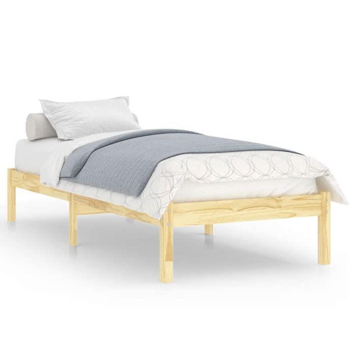SOLDES dAutomneCadre de lit Simple - 1 Personne - bois massif - HOMEFR3802