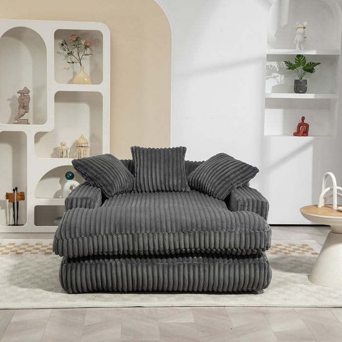 Canapé Cloud Couch Velours côtelé 3 coussins gris foncé salon appartement bureau Canapé Cloud Couch Velours côtelé 3 coussins gris foncé salon appartement bureau