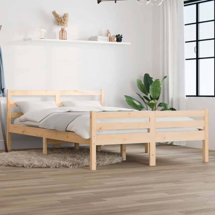 CHIC Lit adulte 2 places - 150x200 cm Structure/Cadre de lit Bois massif 150x200 cm #Sara33833