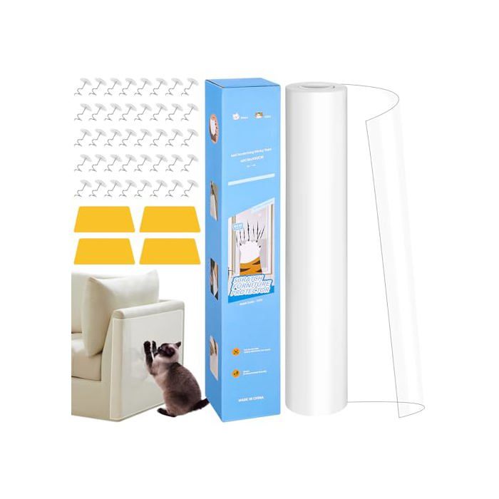 Protection Canapé Anti-Griffes 800x40cm Film Transparent Autocollant Pour Meubles/Portes/Murs Résistant Chat