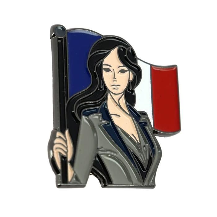 CLJ - Pins - Femme Patriote - bleu blanc rouge - Unisexe - Personnages - qualité de finition - Epingle - Broche - Badge - PINS PAT CLJ - Pins - Femme Patriote - bleu blanc rouge - Unisexe - Personnages - qualité de finition - Epingle - Broche - Badge - PINS PAT
