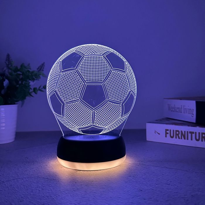 Football veilleuse 3D LED Lampe Optique Illusion Veilleuse Enfant Illusion Soccer Effet nuit Créatif 16 couleurs