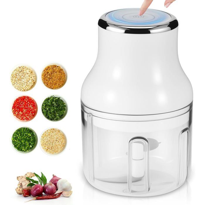 Hachoir électrique multifonction - FEBEST - 250 ml - Blanc - 86 x 86 x 12 cm - Lames en acier inoxydable - Febest