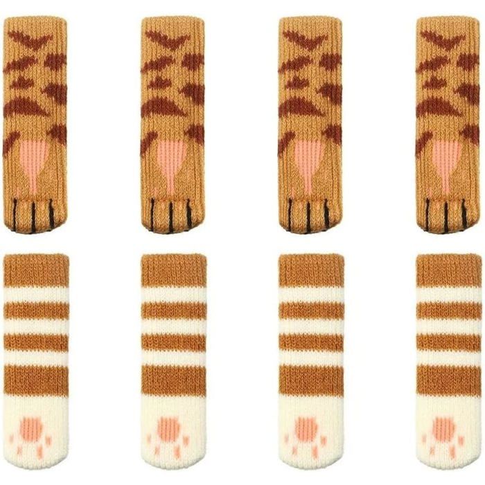 8 Pièces Couvre-pieds de Table et de Chaise Tricotés Chaussettes de Jambe de Chaise Housse de Protection de Jambe de Chaise