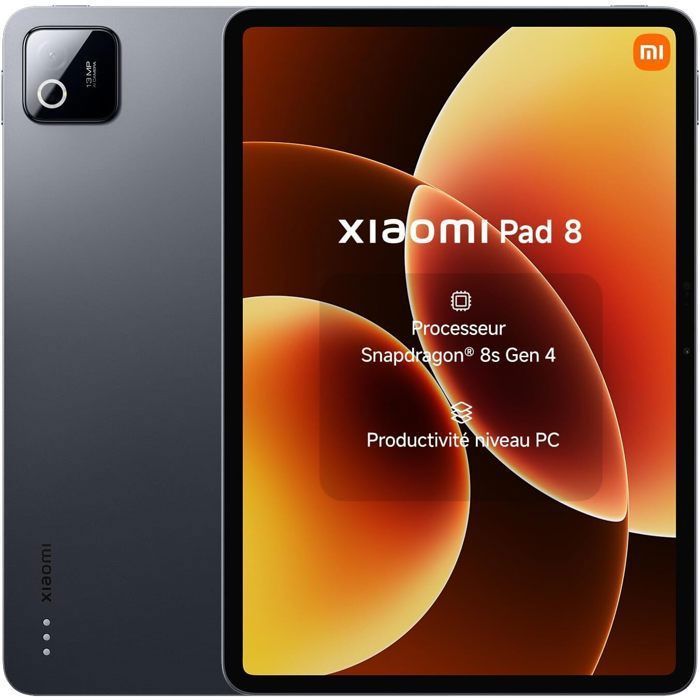 Tablette tactile - Xiaomi Pad 8 - WiFi - 8Go RAM - 256Go - Noir - Snapdragon® 8s Gen 4 - 11.2 3.2K 144Hz - 9200mAh