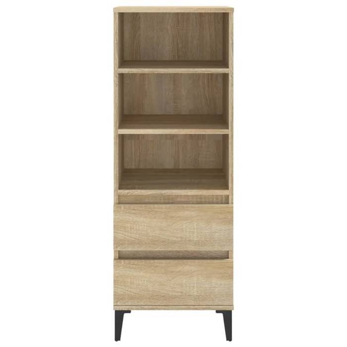 Vaisselier de cuisine - Beige - Buffet haut - SWEETY - avec rangement - Chêne Sonoma - 40x36x110cm - Bois dingénierie LH4326538