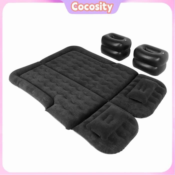 Cocosity Matelas pneumatique ~Matras Dair De Voiture Noir Véhicule Gonflable épaissi Lit De Voyage Coussin auto coffret Noir Noir