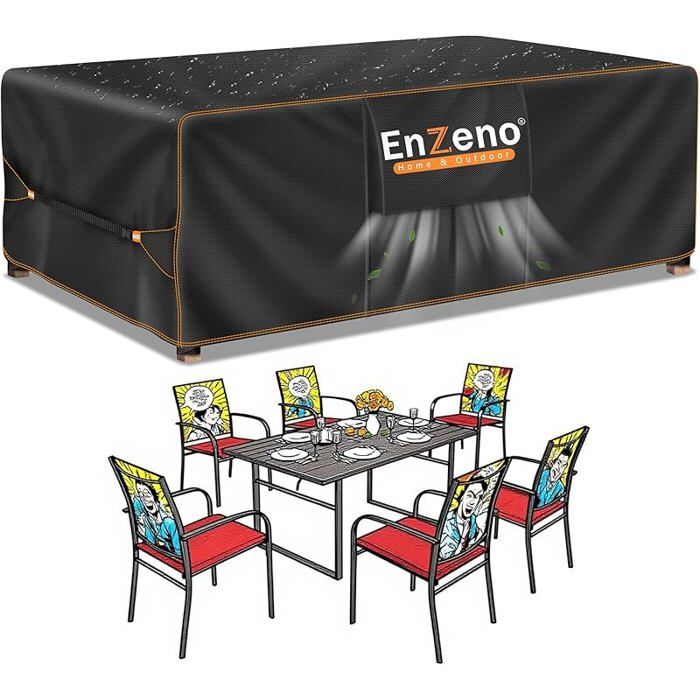 Housse Salon Jardin Exterieur Bache Protection Mobilier de Jardin 420D Tissu Oxford (150x90x74cm) 15 HOUSSE POUR MEUBLES DE JARDIN
