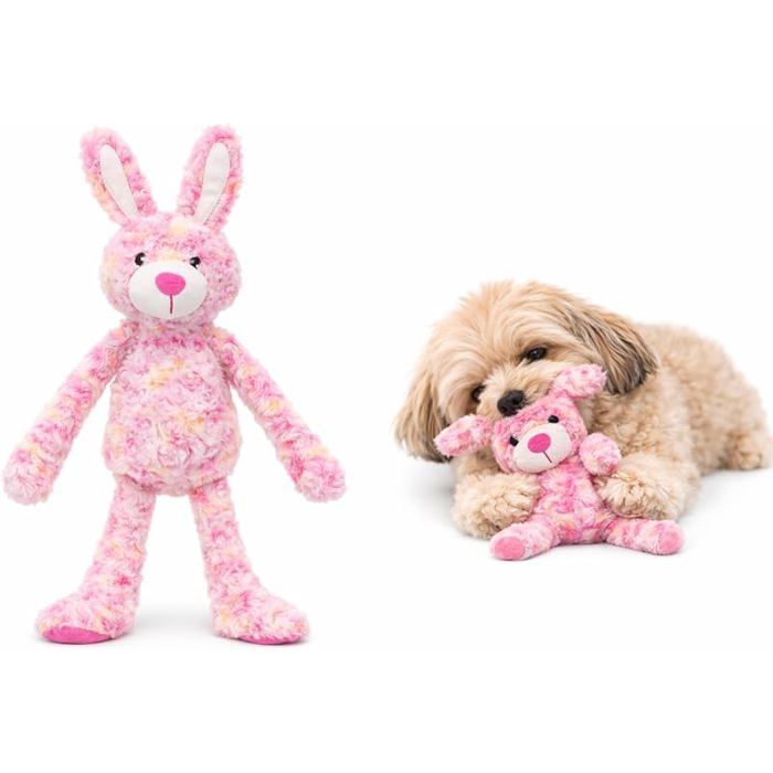 Jouet Chien Roza Lapin Rose XL 50 cm Peluche Ultra-Douce avec Squeaker et Bruit craquant Création 50 cm Rose JOUET
