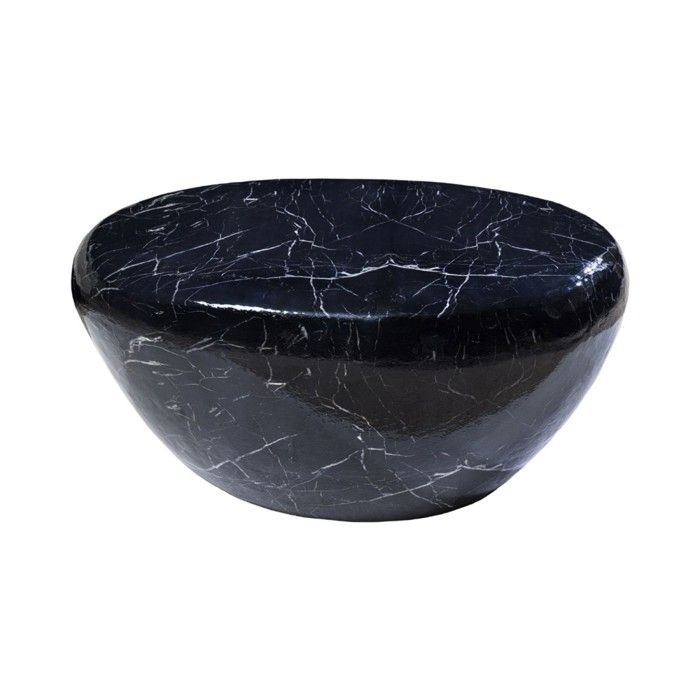 Table basse GALEA noire effet marbre – Aluminium design contemporain Table basse GALEA noire effet marbre – Aluminium design contemporain