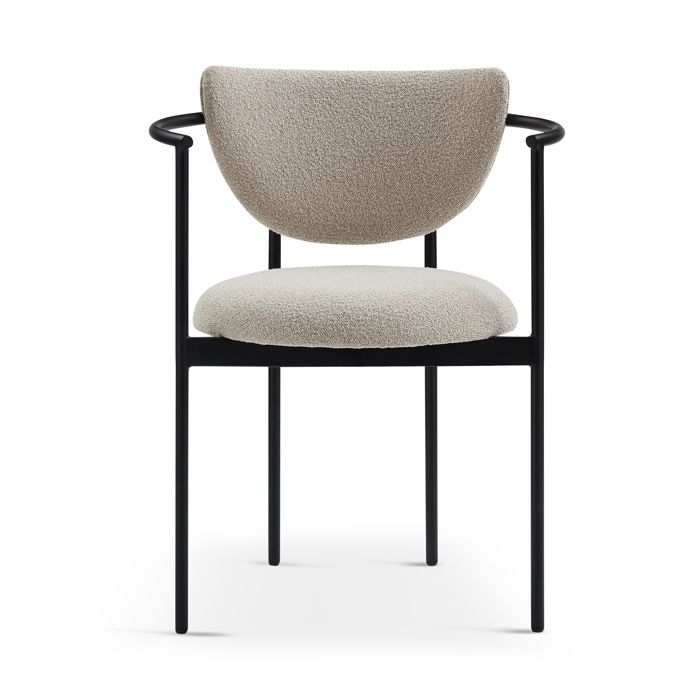 ELVORIN Lot de 2 chaises de salle à manger style scandinave 56 x 60 x 78 cm tissu beige kaki accoudoirs structure en inox