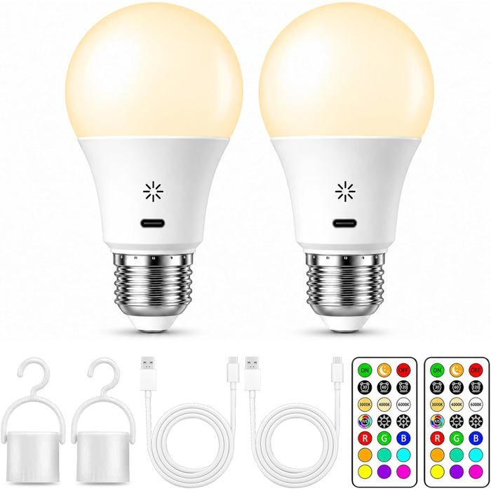 Rechargeable E27 LED Bulb Remote Control Touch