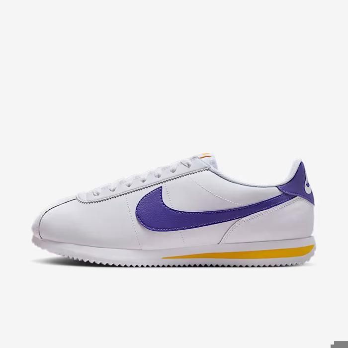 Baskets basses Nike Cortez Leather Blanc/Jaune/Violet