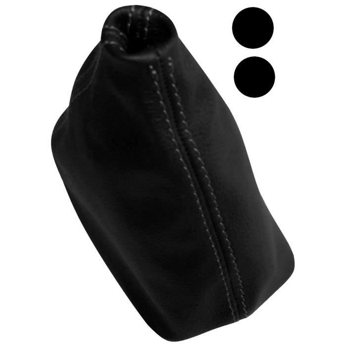 Aerzetix Soufflet de levier de vitesse en 100/% CUIR v/éritable avec coutures//surpiq/ûres noires