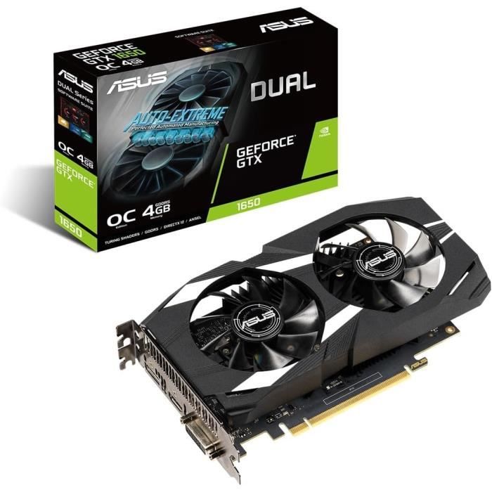 Carte graphique ASUS Dual GeForce GTX 1650 OC Edition GDDR6 Gaming 4 Go - Asus