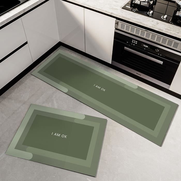 Lot De 2 Tapis De Cuisine Antidérapants Terrazzo Pastel - Imperméables Anti-Fatigue 120x43 Cm + 75x43 Cm - Motif Marbre Élégant