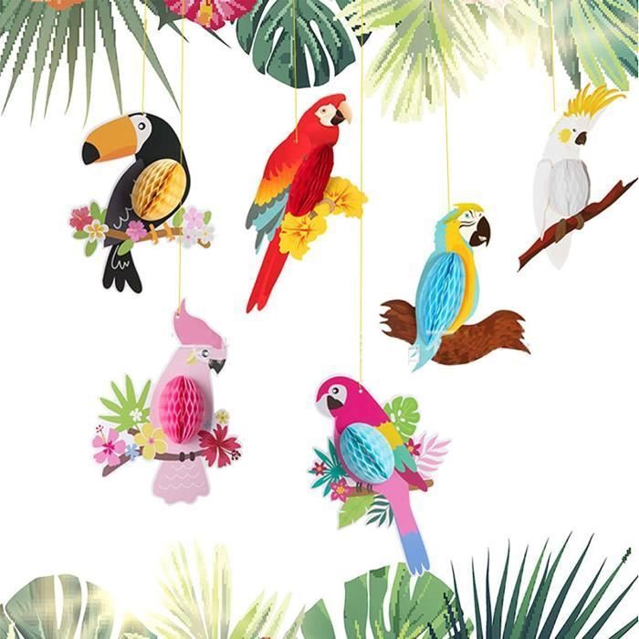 15 Pièces Décoration Été Suspendue Bois - Ornements Tropicaux Hawaïens Pour Fête Plage Et Jardin