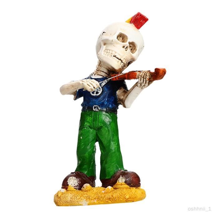 Figurine Squelette Gothique En Résine - 15x6 Cm, Finition Os Blanche, Décoration Halloween Ou Déco Macabre