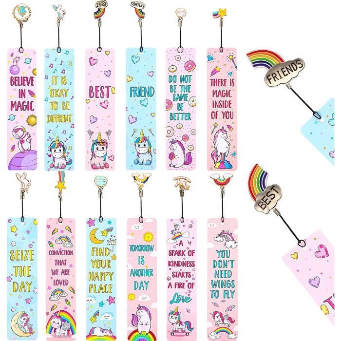 12 Pièces Marque-page Licorne Carte à Gratter Enfant, Papier Magique Arc-en-Ciel pour Dessin et Loisirs Créatifs, Kit Scratch Art - Beaux-Arts et Loisirs créatifs