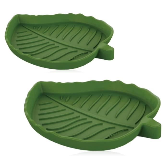 2 Pièces - Nourriture pour Reptiles Abreuvoir Tortue Plat de Reptile，Gamelle deau pour Tortue en Forme Feuille pour Petits Animaux