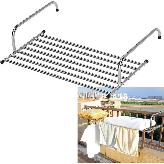 Séchoir En Acier Inoxydable Séchoir À Linge Pour Balcon - Gain De Place