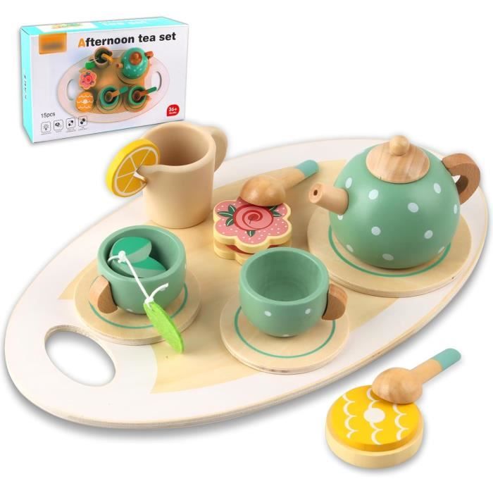 Service à Thé En Silicone Pour Enfants - 17 Pièces - Pour Jeux De Rôle Dès 3 Ans - Théière, Tasses, Gaufres, Cuillère... - Cadeau Fille Garçon