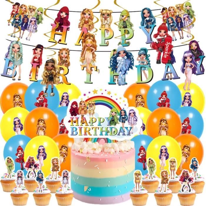 38Pcs Rainbow Doll Déco, Rainbow High Fête D'Anniversaire Ballons Rainbow  Doll Bannières Party Fournitures Ballons Décoration[q7258] - Cdiscount  Maison