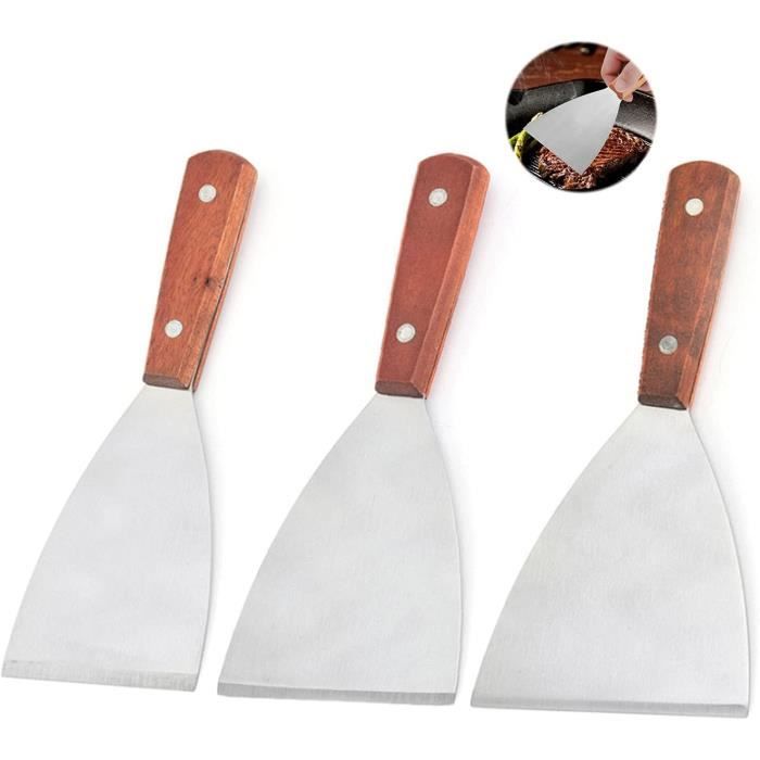 Spatule Barbecue Pizza Professionnelle Presse à Burger Et Pelle à Barbecue En Inox Avec Manche En Bois – Kit Pro Pour Steaks, Pizzas Et Grillades Pelle à Pizza Large