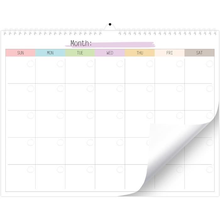 Grand Calendrier Mural Annuel Effaçable à Sec, Grand Tableau