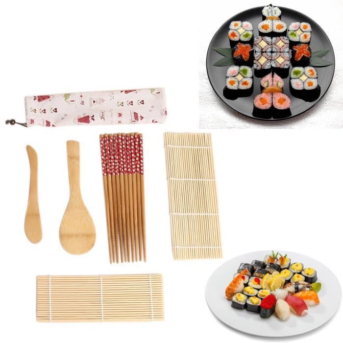 JBNS Appareils ménagers utiles Maker Sushi Kit Riz Roll Moule de Cuisine Moule Rouleau Mat Riz Paddle 