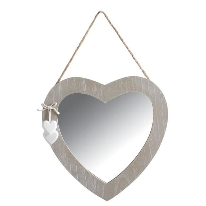 Hogar y Mas Miroir Beige Porte Naturel de Bois de H/être pour la Chambre /à Coucher Maison et Plus Le Design Nordique