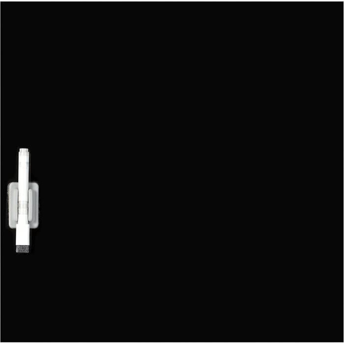Mémo Board Face magnétique Verre Noir 30x30 cm Marque française[423