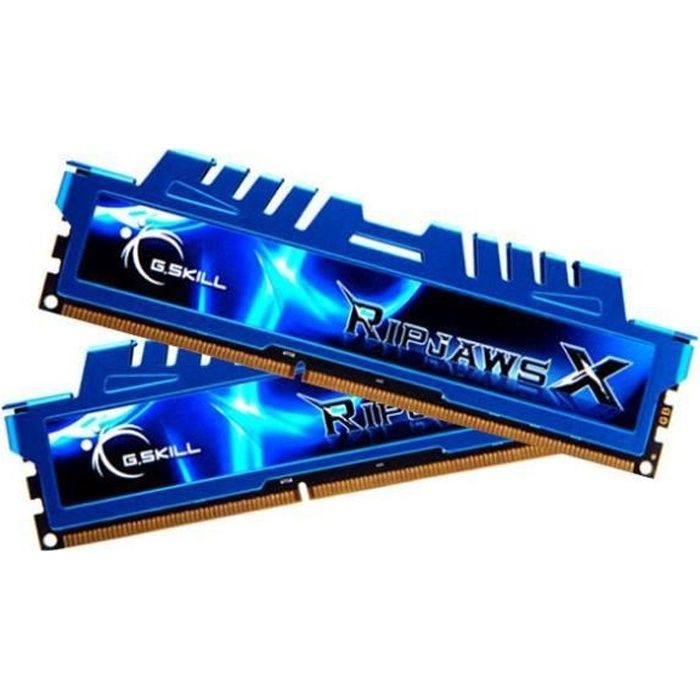 Mémoire RAM G.SKILL PC3-12800 / DDR3 1600 Mhz – F3-1600C9D-16GXM – Performance DDR3 – RipjawsX