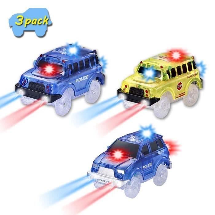 Rouge Exing Électronique Spécial Car for Magic Track 3 lumières Clignotantes à LED Cadeau Enfants Petite Voiture Jeep