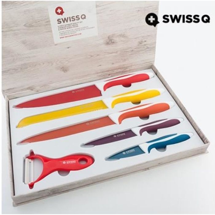 Coffret cadeau couteaux cuisine en céramique SWISSQ - Cdiscount Maison