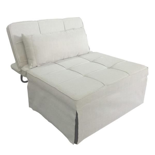 Fauteuil pouf transformable en lit - LIBEROSHOPPING - Tissu matelassé - Tête de lit inclinable - Couleur beige Fauteuil pouf transformable en lit - LIBEROSHOPPING - Tissu matelassé - Tête de lit inclinable - Couleur beige