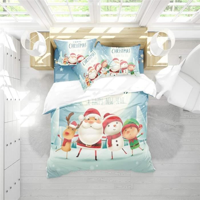 Parure De Lit 3 Pièces - Housse De Couette 140x200 Cm + 2 Taies 65x65 Cm, Motif Cartoon Nœud Rose, Microfibre Douce Réversible, Facile D’entretien, Pour Chambre Déco