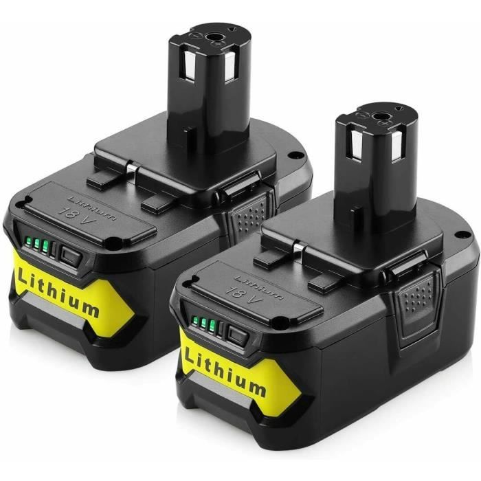4 pièces 18V 5AH Batterie de remplacement pour Ryobi Lithium P102