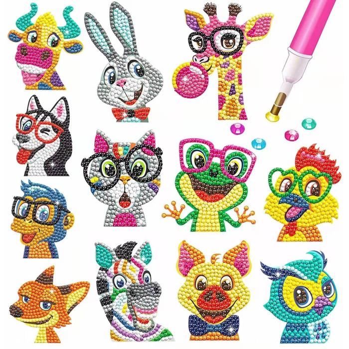 KHDULQ 55 Pièces Diamond Painting Enfant Trousse,Activite Manuelle DIY Kits Décorative de Décoration Jardin Adulte,pour Petit Format Papillons Peintures Enfants Anniversaire Cadeau