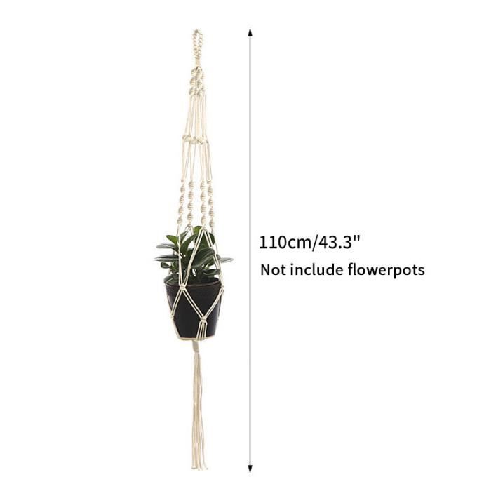 5-Pack Cintres De Plantes En Macramé, Différents Niveaux, Jardinière En